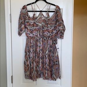 Free People pink patterned tunic dress medium- NWT